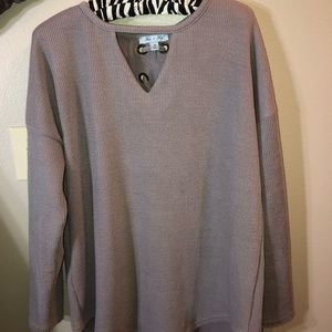 Light Grey Cable Sweater (Elbow pads)